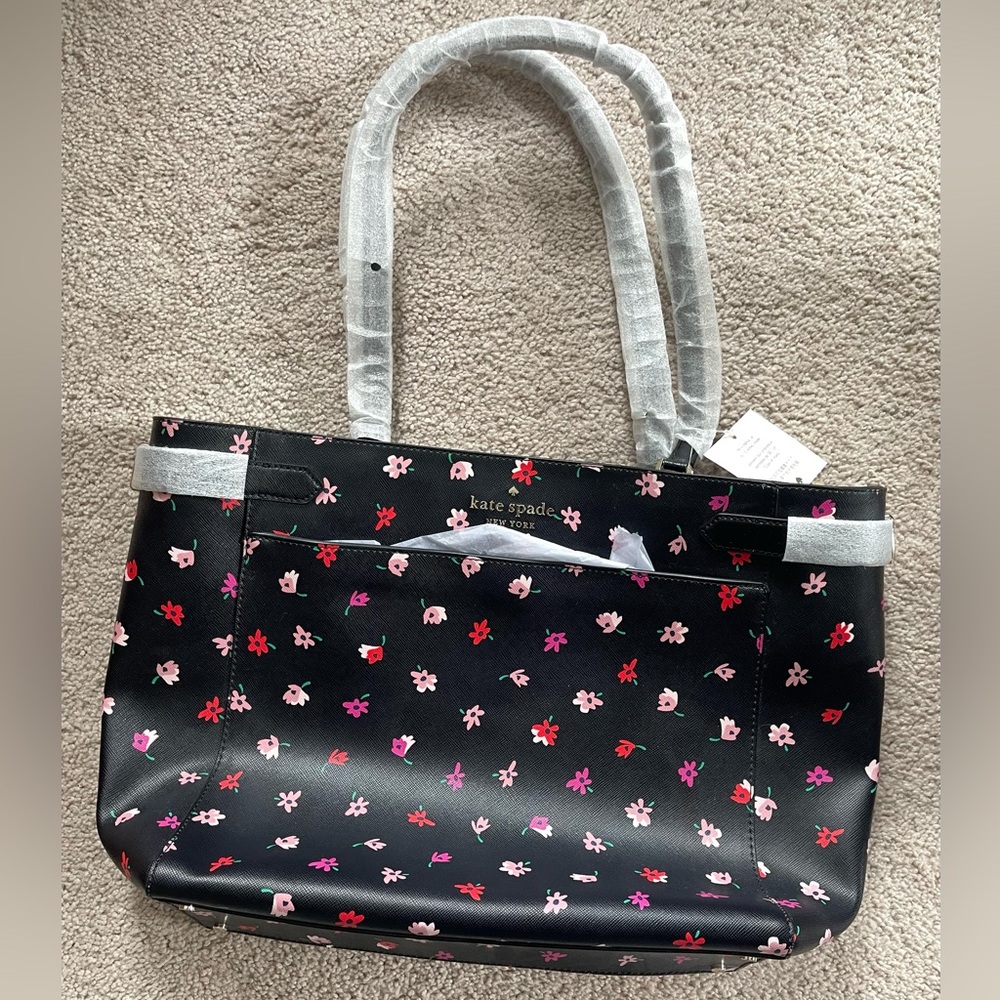 Kate Spade Black Floral Tote Bag